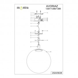 Mantra, Mantra Colgante AVORIAZ Bola Ip44 1397