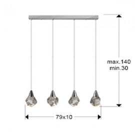 Schuller, Lampara Aquaria 4 Luces cromo 157148