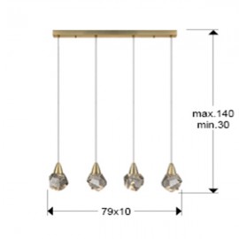 Schuller, Lampara Aquaria 4 Luces oro mate 157155