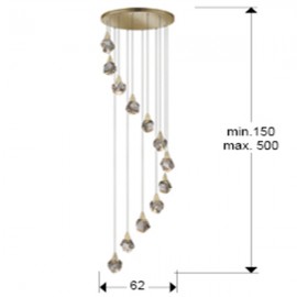 Schuller, Lampara Aquaria 12 Luces oro mate 157322