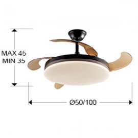 Schuller, Ventilador Vento DC Negro 50Ø Dimable 168328D
