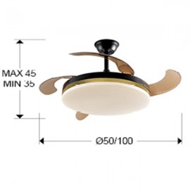 Schuller, Ventilador Vento DC Negro-Oro 50Ø Dimable 168360