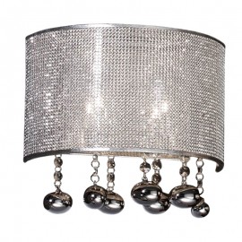 Aplique Led Andromeda 2L Cromo Burbujas Cristal 174631