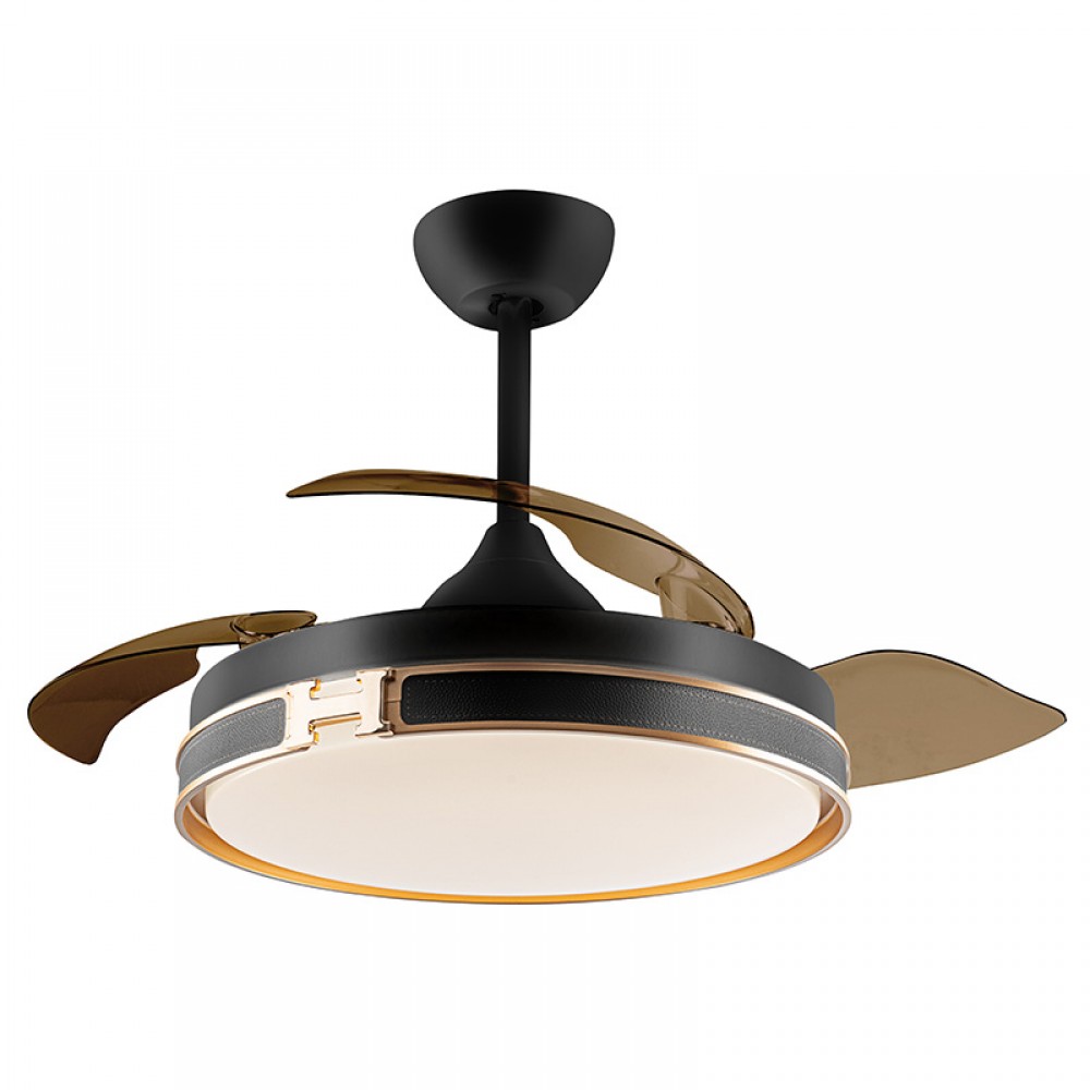 Schuller, Ventilador Heron DC Negro Oro Dimable 175197D