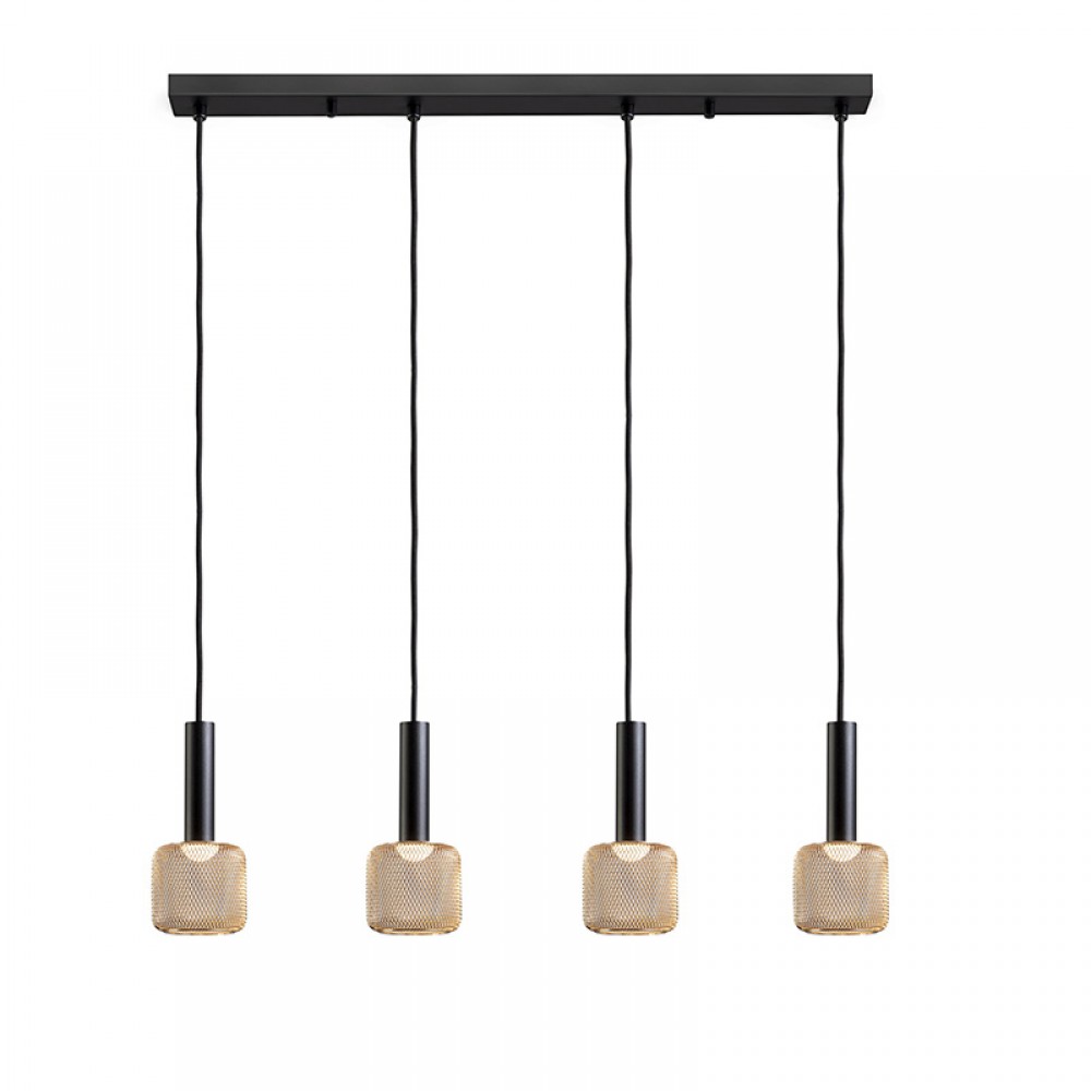 Schuller, Lampara 4L Sincro Negro-Oro 175395