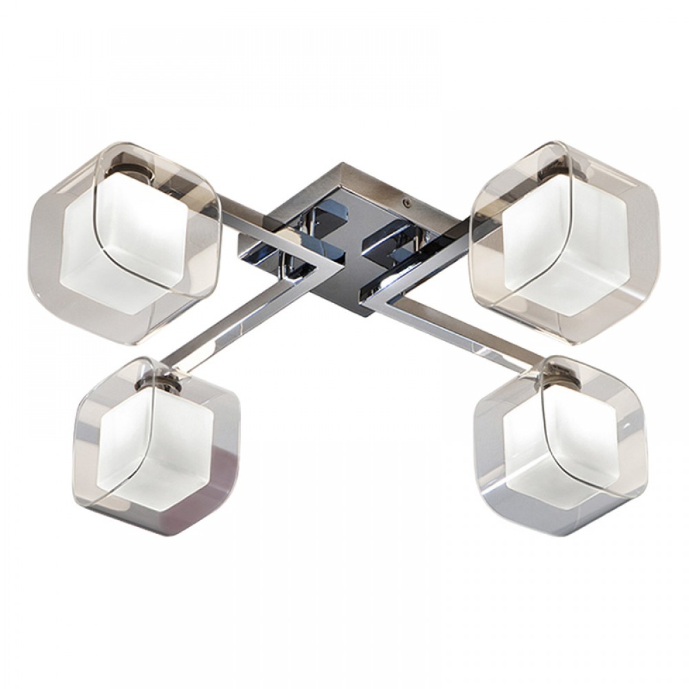Schuller, Plafon Led Cube Cromo Cuatro Dobles Tulipas 4 G9 6W 183320