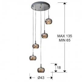 Schuller, Lampara Arian 5L Dimable 193364D