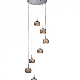 Lampara Led Arian Acero Brillo Cristal 7L 193453