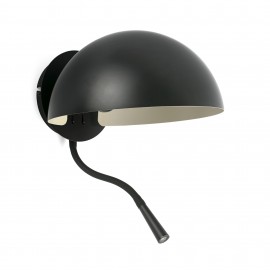 Faro Dominica Aplique Negro 1x E27 Lector Led 1w 3000k