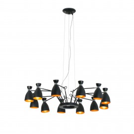 Faro Retro Colgante Negro-Cobre 12L E14 Max 20W 20048