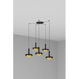 Faro, Faro Whizz Colgante Negro-Oro Satinado E27 60W 5L 20160-5L