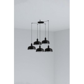 Faro Tatawin M Metal 5L Colgante Negra 20340-146-5L