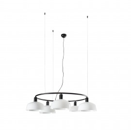 Faro Tatawin Colgante Circular Pantalla M Blanca 5xe27