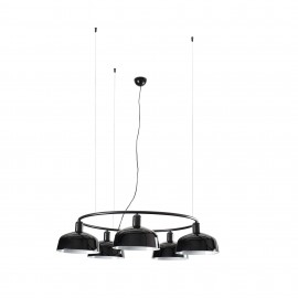 Faro Tatawin Colgante Circular Pantalla M Negra 5xe27