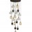 Lampara Norma 18 Luces Negro-Laton Dimable 225892D
