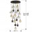 Lampara Norma 18 Luces Negro-Laton Dimable 225892D