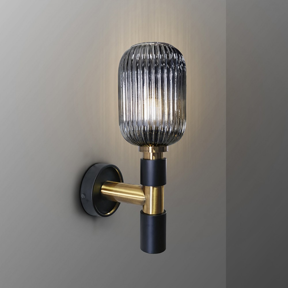 Schuller, Aplique Norma 1 Luz Negro-Laton 225960