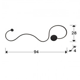 Schuller, Aplique Grande Grafos Negro 227018