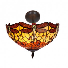 Tiffany Belle Amber - Plafon Tiffany Serie Belle Amber 232244