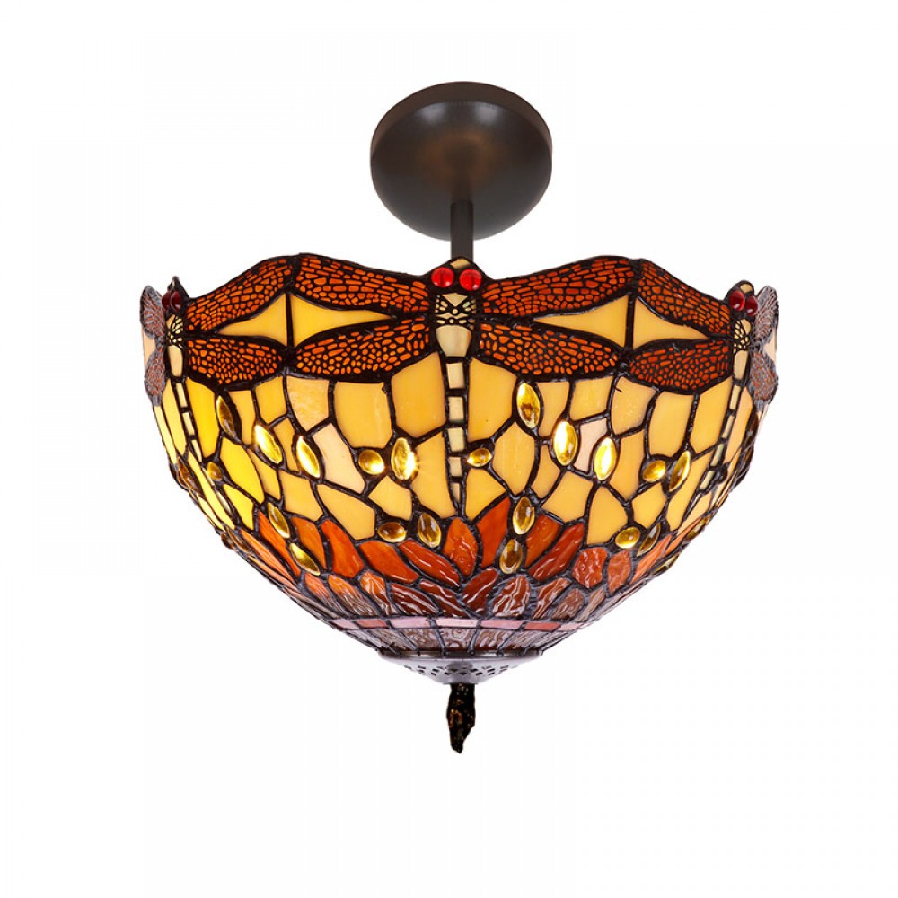 Tiffan y Luz, Tiffany Belle Amber - Plafon Tiffany Serie Belle Amber 232544