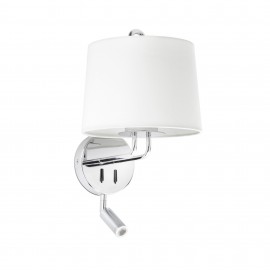 Faro Montreal Aplique y Lector Cromo Pantalla Blanca 24033-01