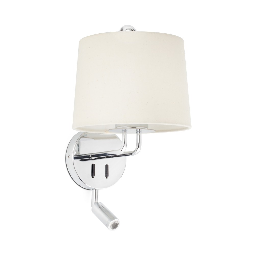 Faro, Faro Montreal Aplique y Lector Cromo Pantalla Beige 24033-02