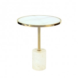 Schuller, Mesa Auxiliar Dekala Blanco-Oro Ø46 258210