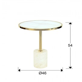 Schuller, Mesa Auxiliar Dekala Blanco-Oro Ø46 258210