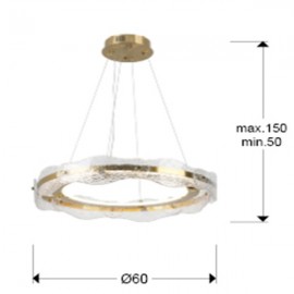 Schuller, Lampara Lira 60Ø Oro 294683