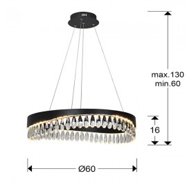 Schuller, Lampara Selene 60Ø Negro-Cristal 294720
