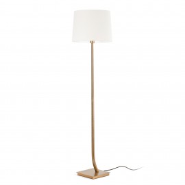 Faro Rem Pie De Salon Bronce Pantalla Blanca 29687-07