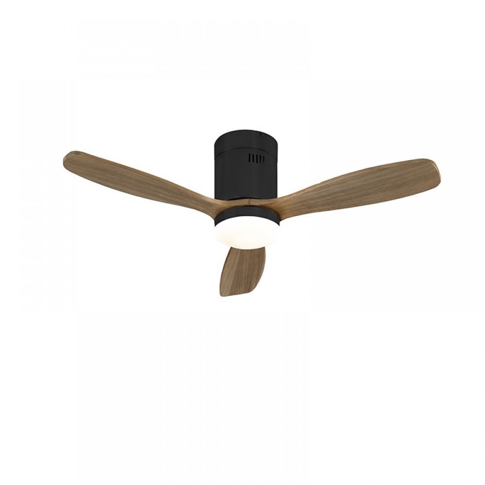 Schuller, Ventilador Mini Siroco Negro-Nogal Dimable 329385D
