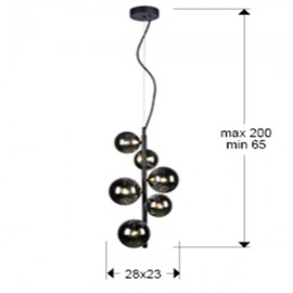 Schuller, Lampara 6L Astros Negro 329743