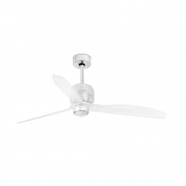 Faro Ventilador Deco Fan ø1280 Mm Cromo 3 Palas Trans 17W 3000K 33394D-9