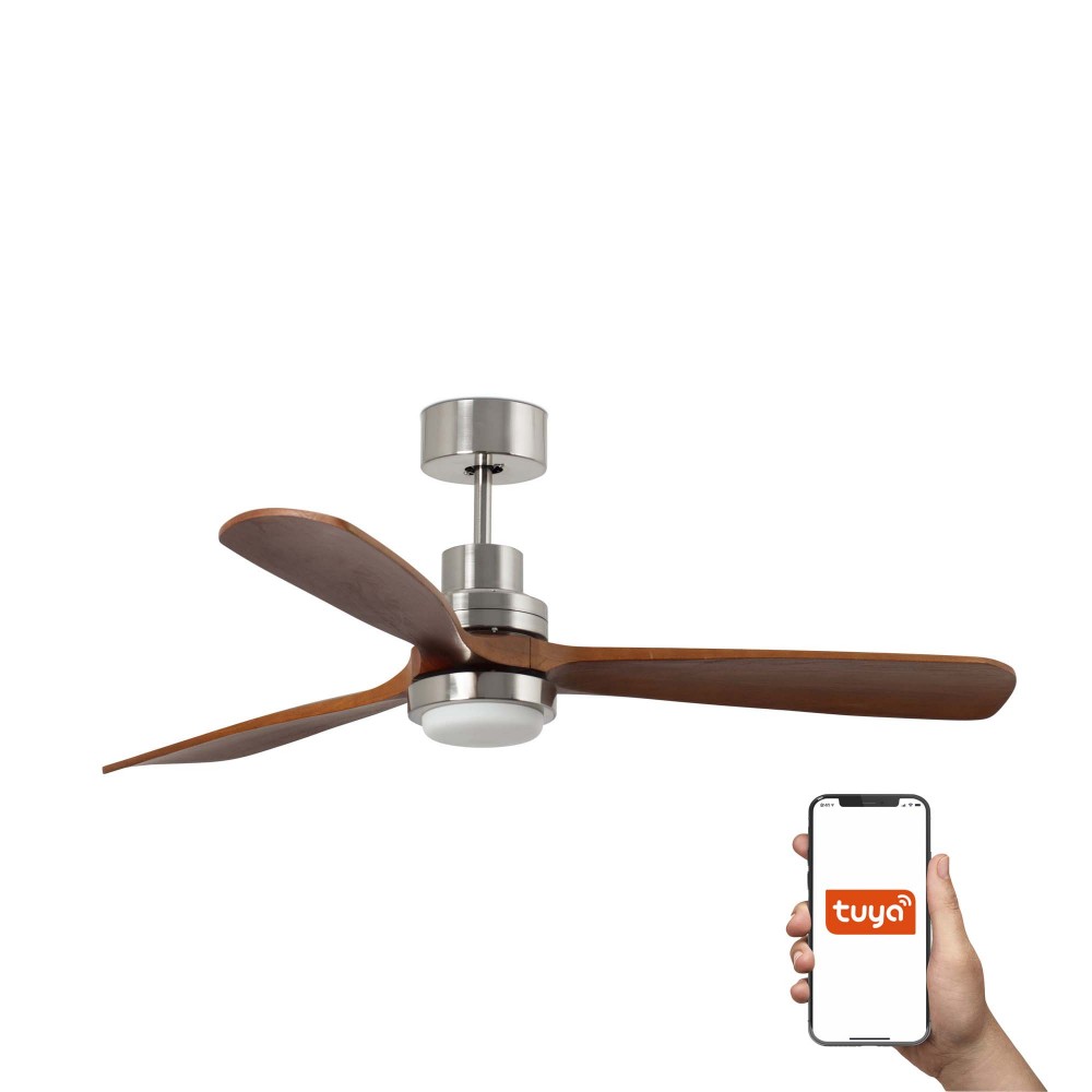 Faro, Faro Ventilador Lantau Xl Led Ventilador Niquel Mate-Nogal Tuya 33463Dcwt