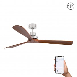 Faro Ventilador Lantau Xl Ventilador Niquel Mate-Nogal Wiz 33464Dcww
