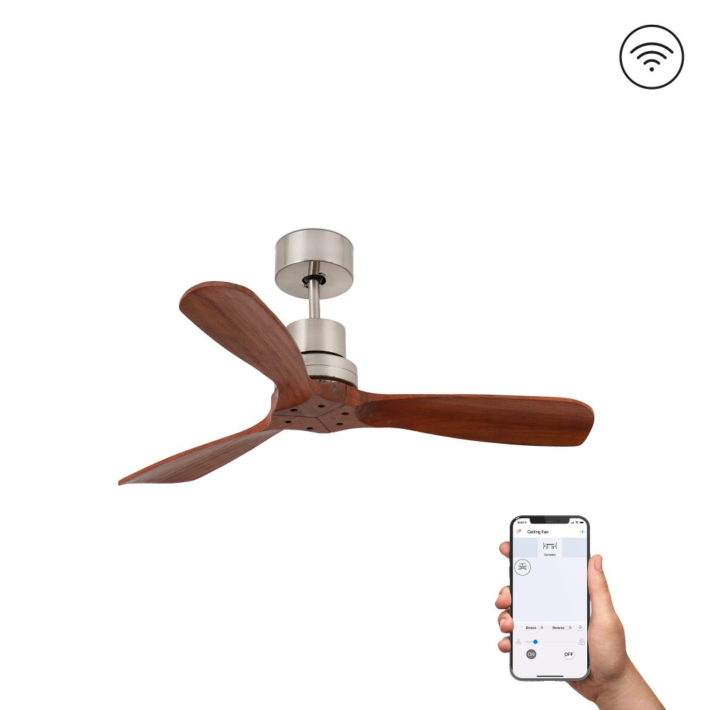 Faro, Faro Ventilador Mini Lantau S Ventilador Niquel Mate-Nogal Wiz 33508Dcww