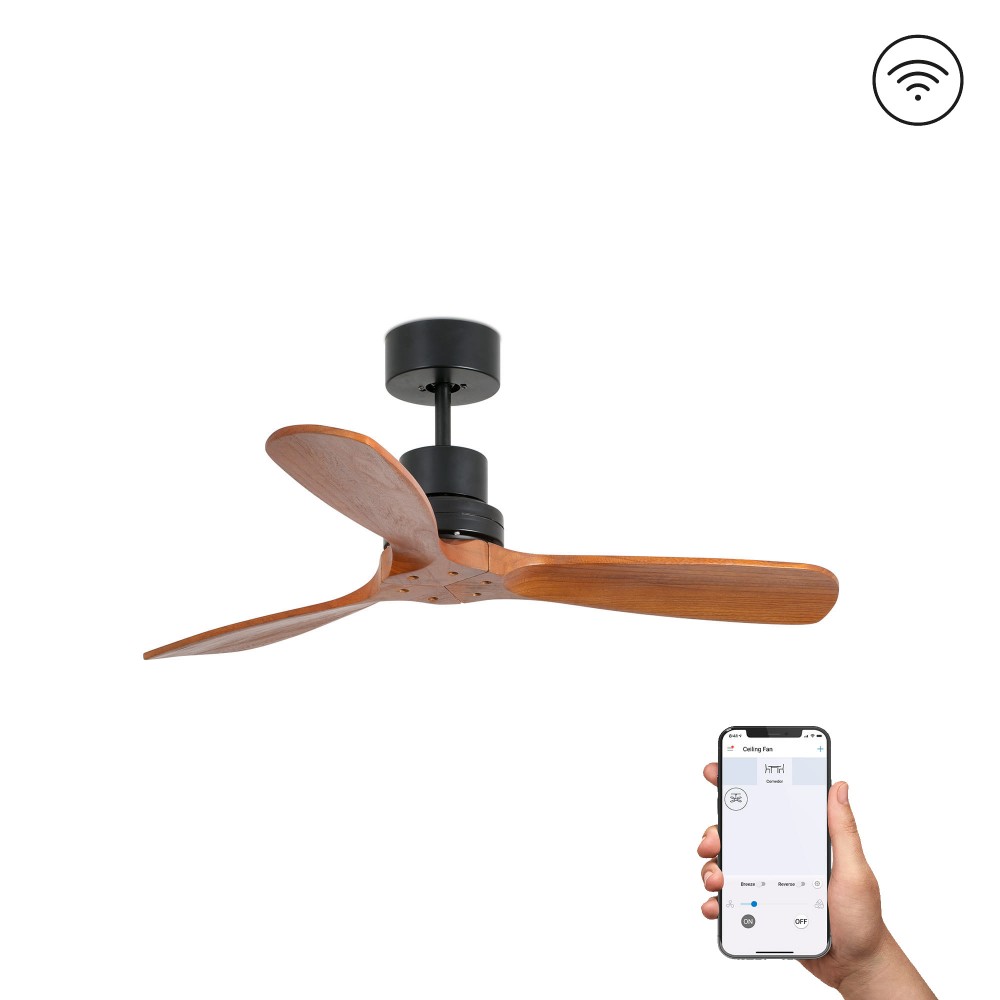Faro, Faro Ventilador Mini Lantau S Ventilador Negro Mate-Nogal Wiz 33517Dcww