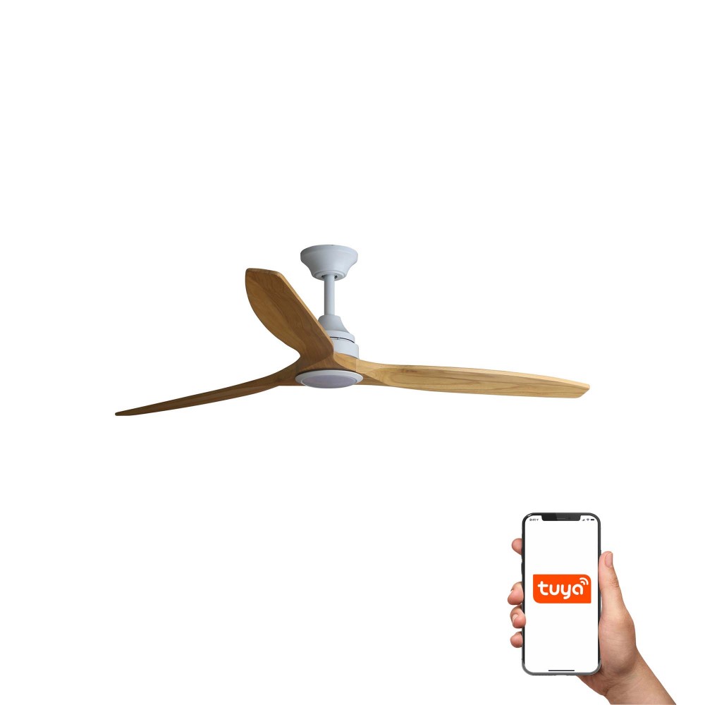 Faro, Faro Ventilador Alo L Ventilador Blanco-Madera Tuya Cct 33727Dcwt