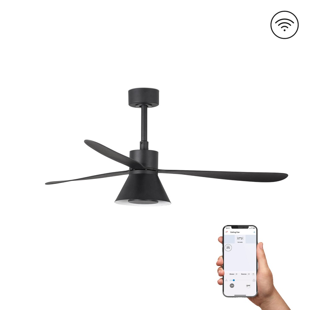 Faro, Faro Ventilador Amelia L Cone Led Ventilador Negro Wiz 33761Ww-23