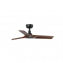 Faro Ventilador Heywood Ø900mm Negro 3 Palas Madera Oscura