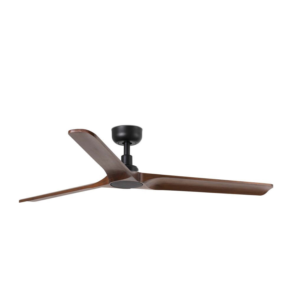 Faro, Faro Ventilador Heywood Ø1320mm Negro 3 Palas Madera Oscura