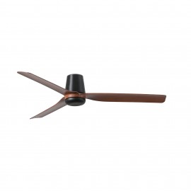 Faro Ventilador Punt Tub M Ø1300mm Negro 3 Palas Madera Oscura