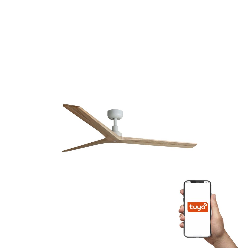 Faro, Faro Ventilador Klim L Ventilador Blanco-Madera Roble Tuya 34279Wt