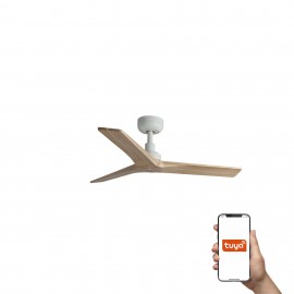 Faro Ventilador Klim S Ventilador Blanco-Madera Roble Tuya 34281Wt