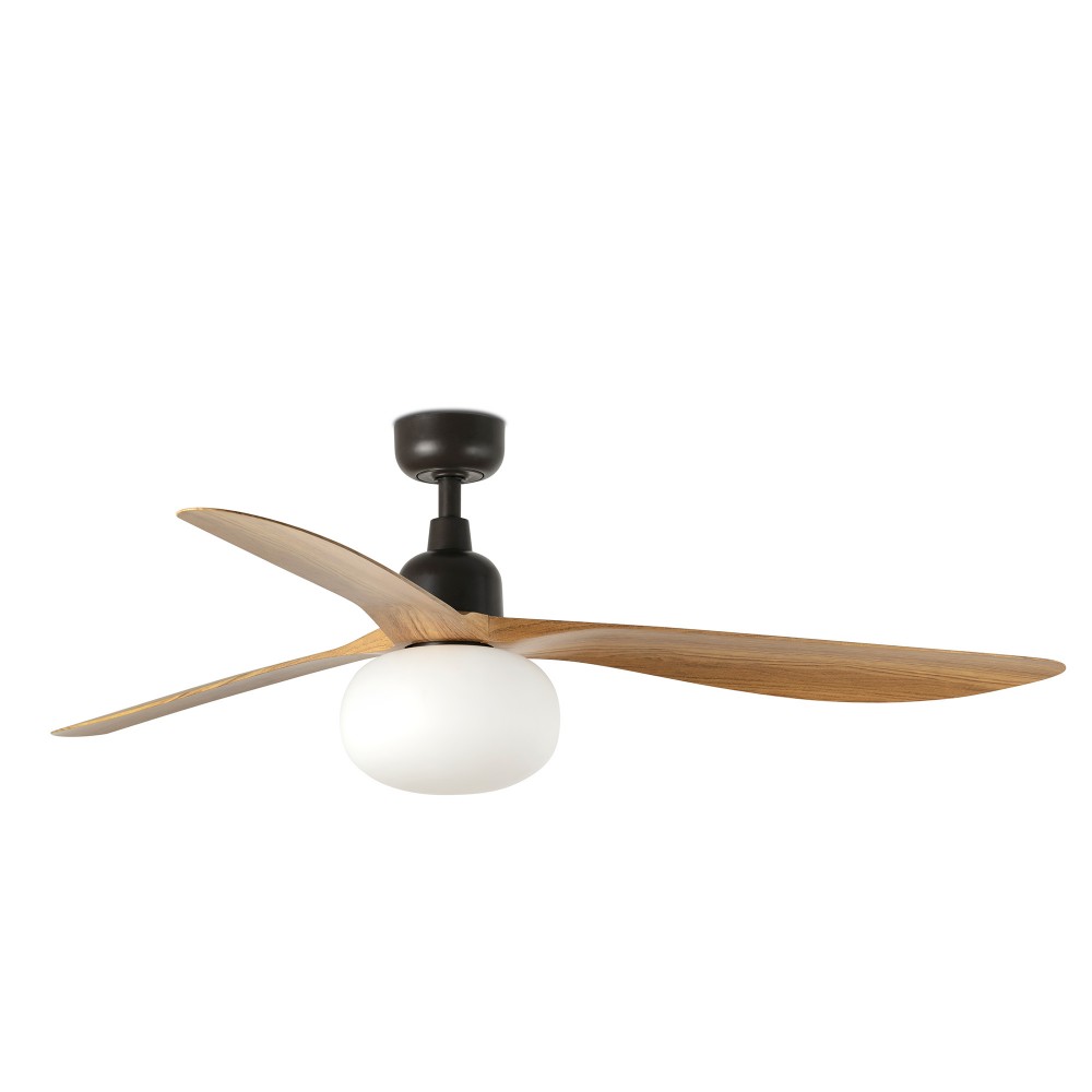 Faro, Faro Ventilador Outwood L Ventilador Marron-Madera Roble Ip44 1X27 Wiz 34360Ww-11L