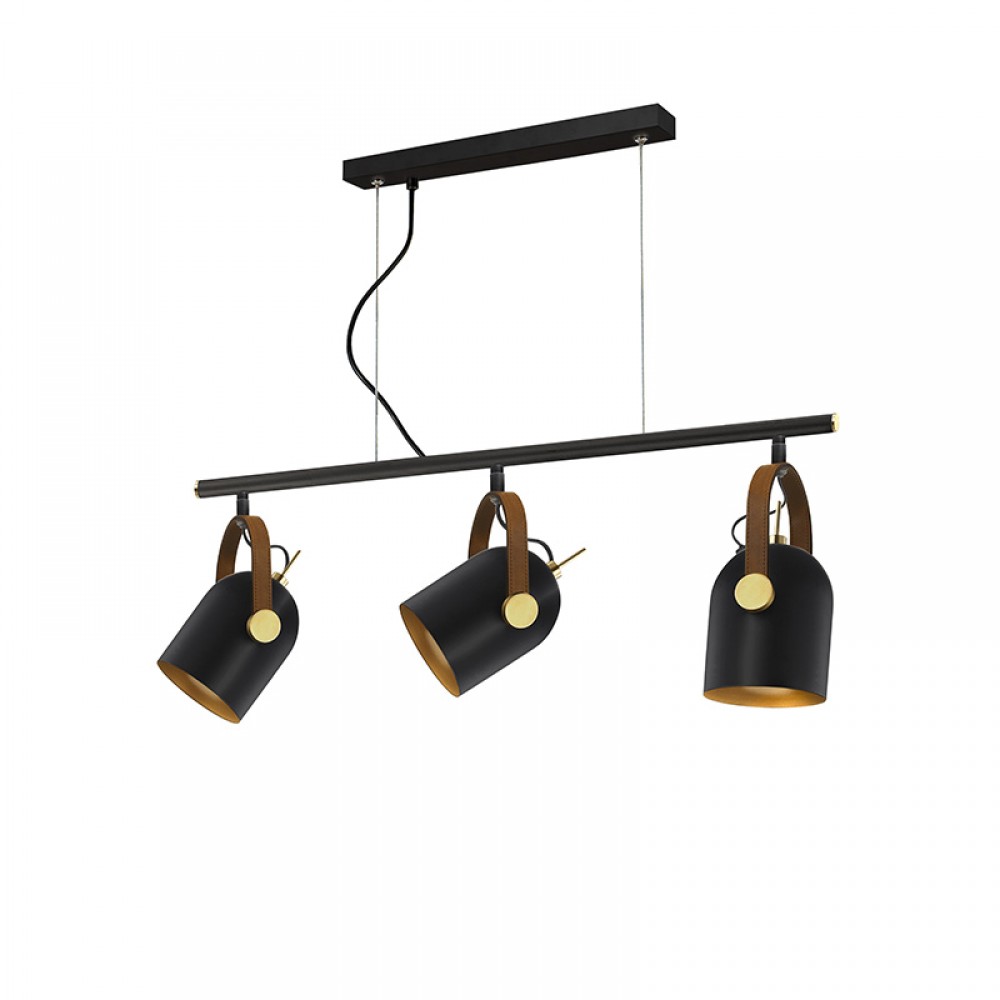 Schuller, Lampara Adame 3 Luces Negro-Oro 346724