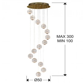 Schuller, Lampara 14L Led Austral Oro Ø50 354318