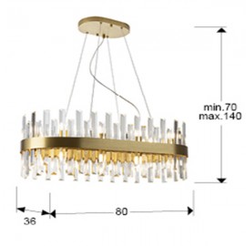 Schuller, Lampara Grace 20 Luces oro oval 365369