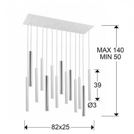 Schuller, Lampara Varas Cromo Blanco 14L 373416